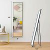 Modern Full Length Floor Mirror with Stand or Wall Mount with Black Frame