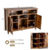 Rustic Brown Detachable 9 Bottle Wine Rack Kitchen Buffet Storage Cabinet