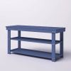 Blue Wood 2-Shelf Shoe Rack Storage Bench - 150 lbs. Weight Capacity