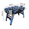 Blue Grey Black 4-foot Foosball Table with Abacus Scorers and 2 Balls