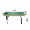 54-inch Green Fleece Top Pool Table Set with Balls Cues and Rack