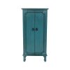 Vintage Turquoise Hand Painted Jewelry Armoire with Antique Drawer Pulls