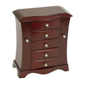 4-Drawer Jewelry Box in Cherry / Mahogany Wood Finish