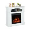 32 inch 1,400 Watt Electric TV Stand Fireplace with Shelf White