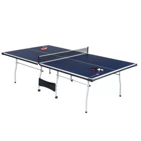 Official Size Blue Ping Pong Table Tennis Set with Net 2 Balls and 2 Paddles