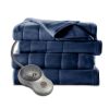 Twin size Quilted Fleece Heated Electric Blanket in Blue Lagoon