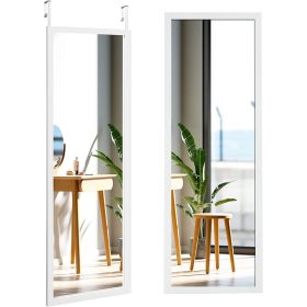 White Full Length Bedroom Mirror with Over the Door or Wall Mounted Design