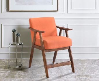 Contemporary Design 1pc Counter Height Chair Stylish Durable Wooden Orange Color Fabric Upholstery Cushioned Seat Backrest Home Furniture