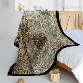 Onitiva - [Magic Leopard] Animal Style Patchwork Throw Blanket (61 by 86.6 inches)