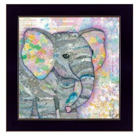 "Elephant I" By Lisa Morales, Ready to Hang Framed Print, Black Frame