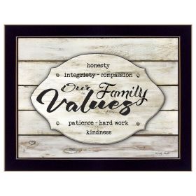 "Our Family Values" by Cindy Jacobs, Ready to Hang Framed Print, Black Frame