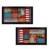 "Liberty and Freedom Collection" 2-Piece Vignette By Marla Rae, Printed Wall Art, Ready To Hang Framed Poster, Black Frame