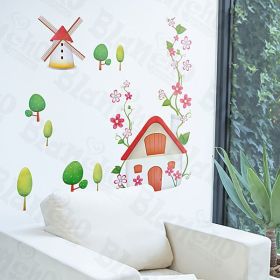 Windmill - Wall Decals Stickers Appliques Home Decor