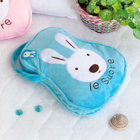 [Sugar Rabbit - Blue] Throw Blanket Pillow Cushion / Travel Pillow Blanket (25.2 by 37 inches)