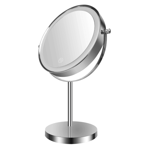 8-inch Makeup Mirror with Lights, Double Sided 1X/10X Magnifying Lighting Dimmable Vanity Mirror 8-inch Makeup Mirror with Lights, Double Sided 1X/10X Magnifying Lighting Dimmable Vanity Mirror