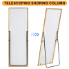 Aluminum alloy thin edged rectangular golden full-length mirror with stand 64 * 21 * 1 inch Bathroom Vanity Mirror for Bedroom Entryway