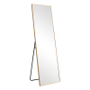 Aluminum alloy thin edged rectangular golden full-length mirror with stand 64 * 21 * 1 inch Bathroom Vanity Mirror for Bedroom Entryway