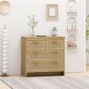 4 Drawers Rattan Cabinet,for Bedroom,Living Room,Dining Room,Hallways,Easy Assembly