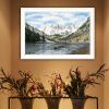 Trendy Decor 4U The Maroon Bells White Framed Wall Art for Living Room, Bedroom Wall Art Print for Home Decor by Billy Jacobs