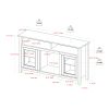 Transitional Electric Fireplace Wood and Glass TV Stand for TVs up to 65" - Grey Wash