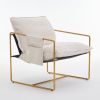 2 Chairs in 1 Box, Upholstered Hanging Armchair with Arm PocketsMetal frame, gold-plated craftsmanship