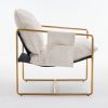 2 Chairs in 1 Box, Upholstered Hanging Armchair with Arm PocketsMetal frame, gold-plated craftsmanship