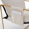 2 Chairs in 1 Box, Upholstered Hanging Armchair with Arm PocketsMetal frame, gold-plated craftsmanship