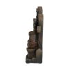 7.7x3.9x13.6" Brown and Gray Water Fountain with Antique Water Pump Design and LED Light