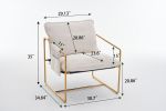 2 Chairs in 1 Box, Upholstered Hanging Armchair with Arm PocketsMetal frame, gold-plated craftsmanship