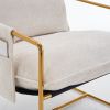 2 Chairs in 1 Box, Upholstered Hanging Armchair with Arm PocketsMetal frame, gold-plated craftsmanship