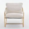 2 Chairs in 1 Box, Upholstered Hanging Armchair with Arm PocketsMetal frame, gold-plated craftsmanship