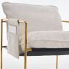 2 Chairs in 1 Box, Upholstered Hanging Armchair with Arm PocketsMetal frame, gold-plated craftsmanship