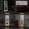 3 Color Lighting Mirror with LED Lights, 64"x21" Lighted Floor Standing Mirror with Stand