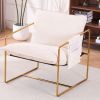 2 Chairs in 1 Box, Upholstered Hanging Armchair with Arm PocketsMetal frame, gold-plated craftsmanship