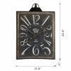 Large Vintage Black Rectangular Wall Clock with White Numerals, Home Decor Accent Clock