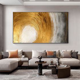 Hand Painted Oil Painting Abstract Gold Texture Oil Painting on Canvas Original Minimalist Art Golden Decor Custom Painting Living Room Home Decor (Style: 01, size: 50x100cm)