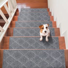 VEVOR Stair Treads, Stairs Carpet Non Slip 9" x 28", Indoor Stair Runner for Wooden Steps (Color: Gray)